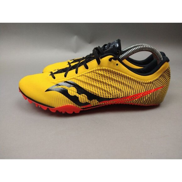 Saucony Spitfire 5 Men’s 8.5 Yellow Red S29055-16 Track And Field Spiked Cleats - Picture 3 of 11